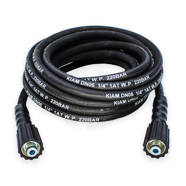 Kiam M22 Female Heavy Duty 5/16" Rubber Pressure Washer Hose (Various Sizes)